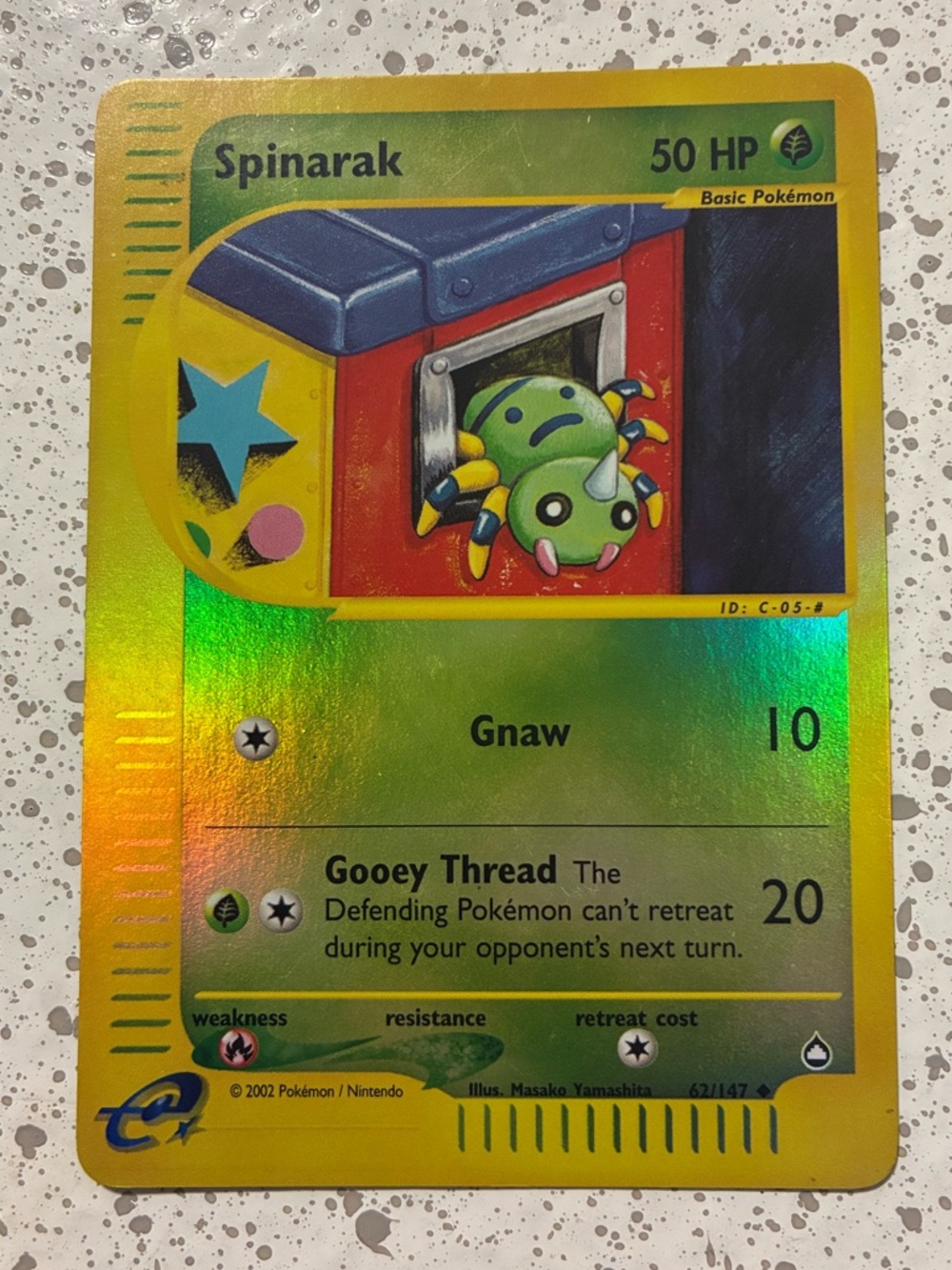 Spinarak Pokémon Holo Trading Card - 50 HP - Basic